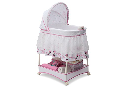 Delta Children Gliding Bedside Bassinet with Disney Minnie Mouse Design 1