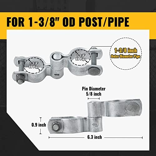 VIVIDA 1-38 Chain Link Gate Hinge Kit 6 Set 1