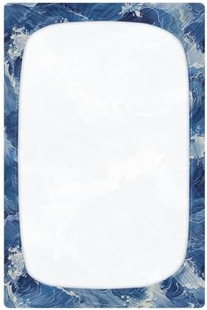 Wassud Blue Waves Crib Sheets for Boys Girls 1