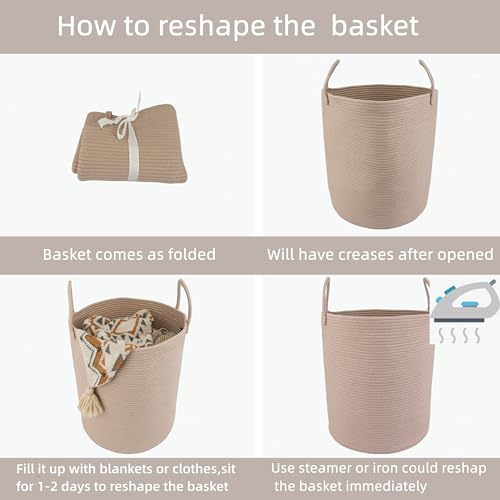Cotton Rope Laundry Basket Hamper for Baby Nursery