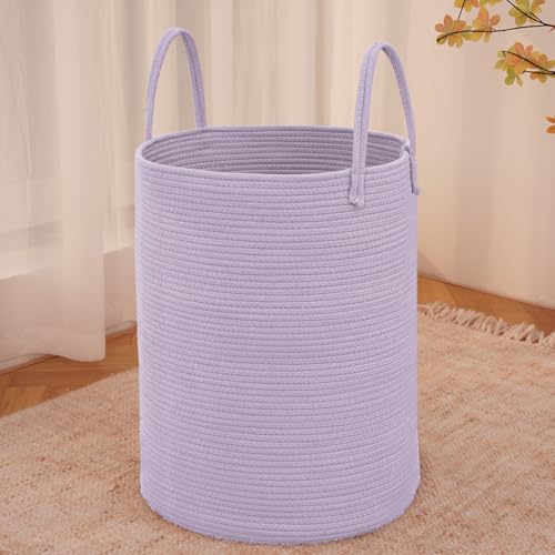 JMvicyroam Large Woven Cotton Rope Hamper 60L Purple
