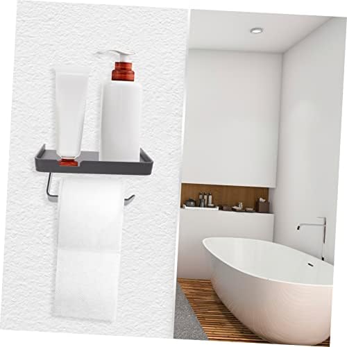 Toilet Paper Holder Wall Mount with Shelf Multipurpose Bathroom Storage