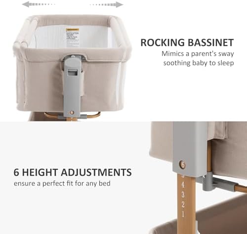 LovliTod 3-in-1 Adjustable Bassinet with Mattress
