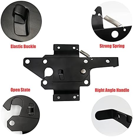 Heavy Duty Black Steel Fence Gate Latch with Self-Locking