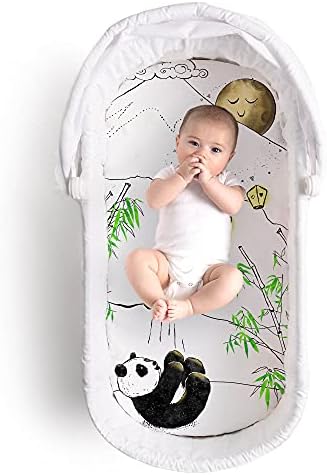 JumpOff Jo Hypoallergenic Bassinet Sheet with Playful Panda Design