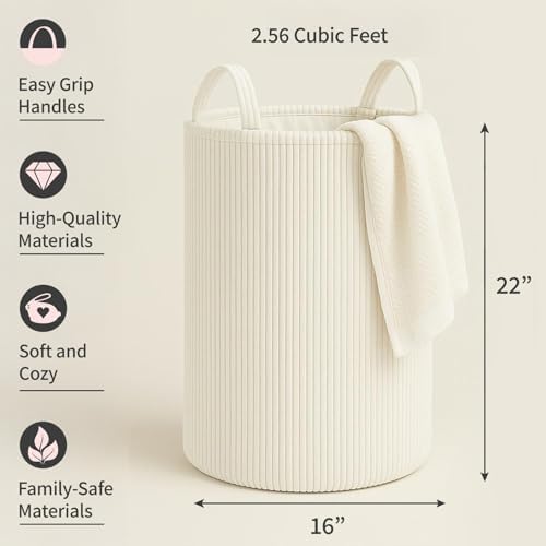 PUtSKA Laundry Basket Hamper Extra Small Cream