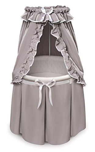 Badger Basket Empress Canopy Bassinet - GrayWhite 1
