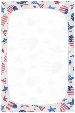 KICPOAY Fitted Crib Sheets with American Flag Bows