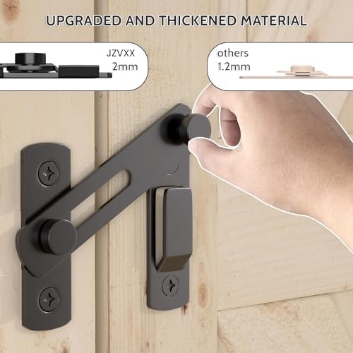 Gate Latch Lock - Carbon Steel Black 360 Degree Rotation