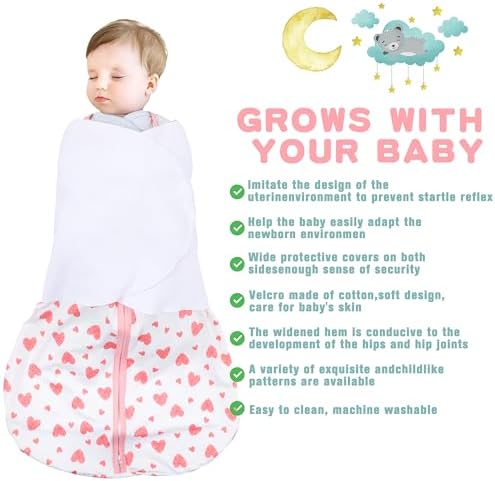 BSTOPPT Newborn Sleep Sack 3-6 Months 3-Way Adjustable