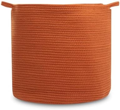 Natemia Large Woven Storage Basket - 15x15x14 Baby and Toy Organizer