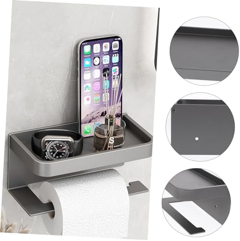 STOBOK Toilet Tissue Holder Dispenser with Shelf 1