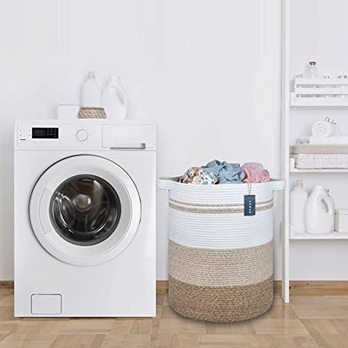 COMSE Extra Large Cotton Rope Woven Laundry Basket