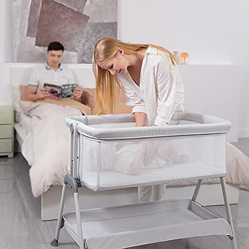 ANGELBLISS Baby Bassinet Bedside Sleeper with Wheels 1