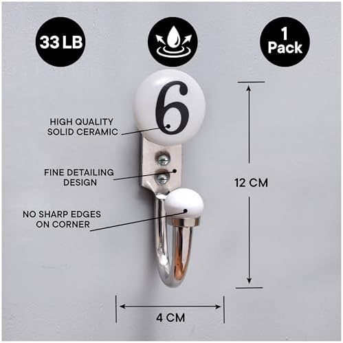 IndianShelf White Ceramic Wall Hooks for Kids
