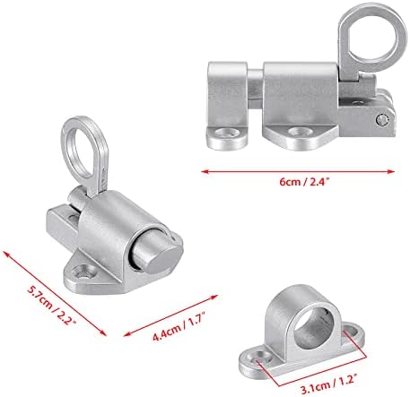 Sumnacon 4Pcs Aluminum Alloy Door Latch with Screws Silver