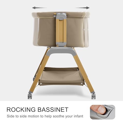 Jimglo 3 in 1 Baby Bassinet with Wheels and Mattress 1