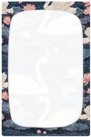 Wassud White Swans Crib Sheets for Boys Girls 27x39 Inch