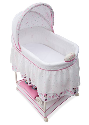 Delta Children Gliding Bedside Bassinet with Disney Minnie Mouse Design 1