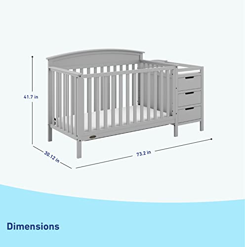 Graco Benton 4-in-1 Convertible Crib Changer - Pebble Gray