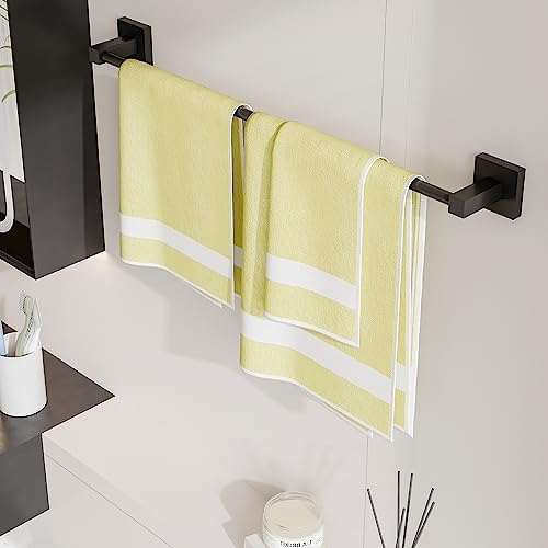 Ruacq 21 Inch Matte Black Towel Bar Stainless Steel Modern Wall Mount