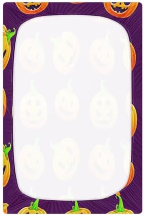FUGIDOG Halloween Pumpkin Crib Sheets for Boys Girls