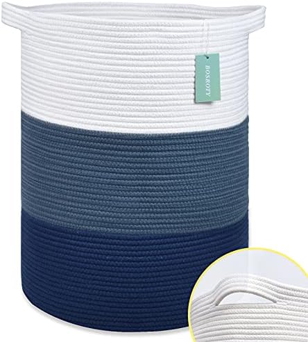 BOSROTY Large Woven Laundry Basket 72L 16x22 Multi-Use Storage