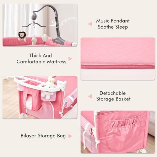 ANGELBLISS 5-in-1 Bassinet with Diaper Changer Rocker