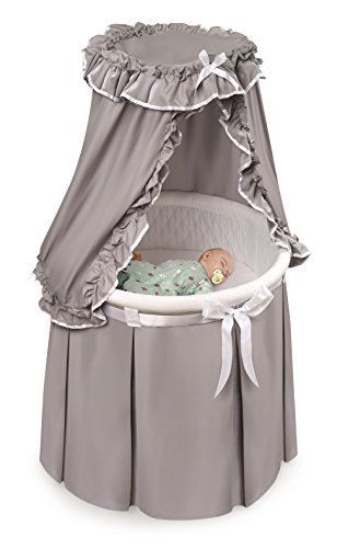 Badger Basket Empress Canopy Bassinet - GrayWhite 1