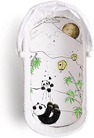JumpOff Jo Hypoallergenic Bassinet Sheet with Playful Panda Design