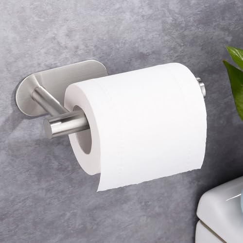 Gewtur Toilet Paper Holder Self Adhesive Brushed Nickel Stainless Steel