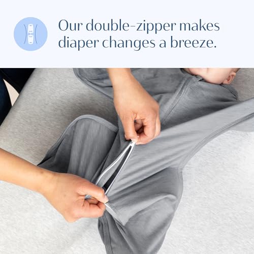 SleepingBaby Zipadee-Zip Transition Swaddle - Hall of Fame Grey Heather
