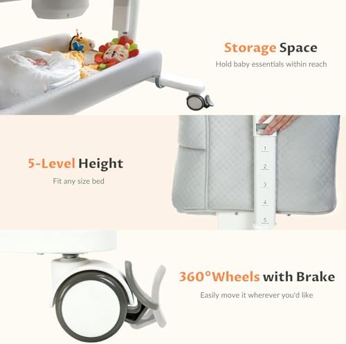 VaVaSoo Rocking Bassinet with 3 Motion Music 5 Height Adjustable