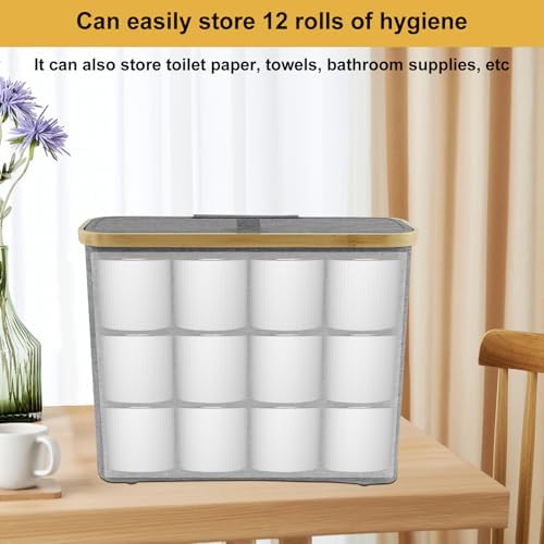 Foldable Toilet Paper Basket with Lid and Handle