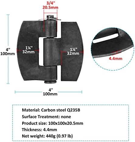 4 Pack Heavy Duty Weldable Hinges 4 x 4 Steel