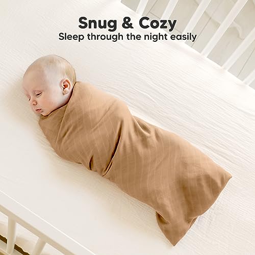 KeaBabies 4-Pack Organic Muslin Swaddle Blankets - Soft Breathable Gender Neutral