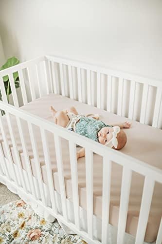 Pobibaby Pink Beige Crib Sheet - Ultra Soft Cotton Blend