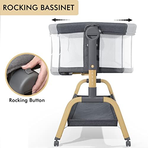 Jimglo 3 in 1 Baby Bassinet with Wheels and Mattress