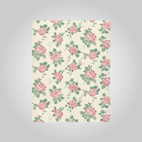 Wassud Cream Rose Pattern Crib Sheets 28x52 Inch