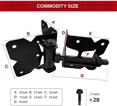 Usumairu Self Closing Gate Hinges - Heavy Duty Black