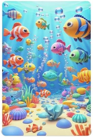 Jihqo Colorful Sea Fishes Crib Sheets 52x28