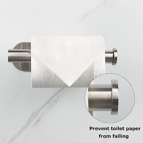 Stainless Steel Toilet Roll Holder - Self Adhesive Rust Resistant Easy Install