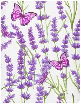 Jihqo Lavender Butterflies Crib Sheets for Baby 52x28 inch