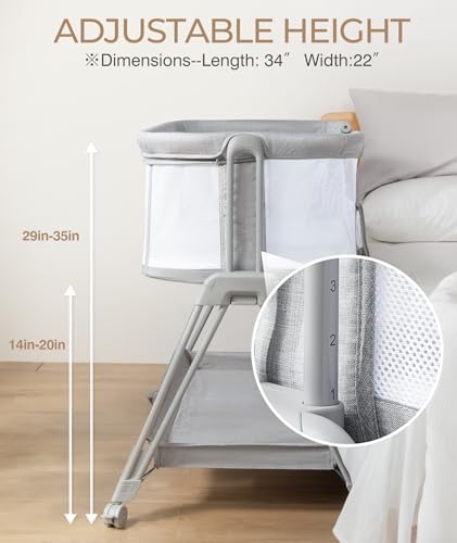 AmourLight Baby Bassinet with Wheels and Storage 1