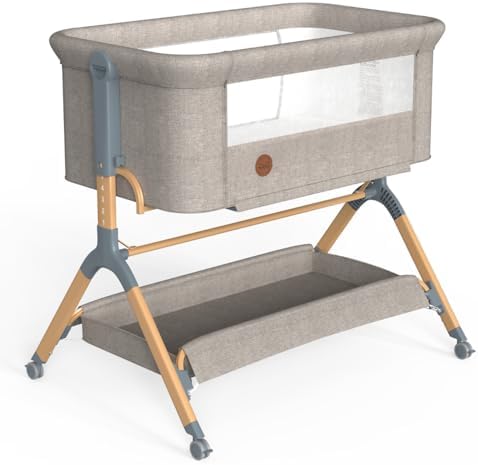 FamilyPoint Baby Bassinet with Wheels and Storage