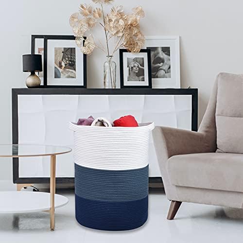 BOSROTY Large Woven Laundry Basket 72L 16x22 Multi-Use Storage