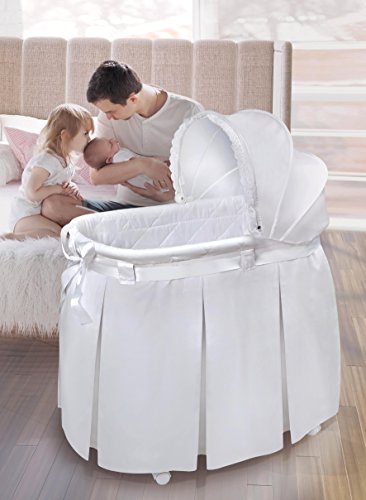 Badger Basket Wishes Rocking Bassinet Bedside Sleeper - White