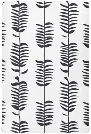 Wassud Black Fish Bone Crib Sheets Pack and Play 28x52 Inch