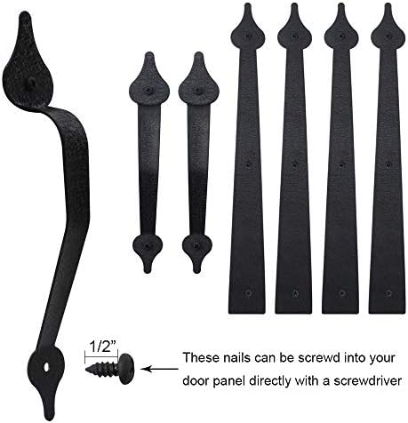 WINSOON Black Steel Garage Door Hardware Set