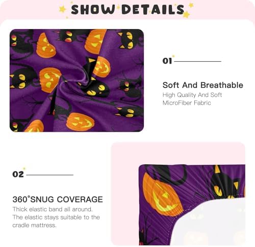 FUGIDOG Halloween Crib Sheets for Baby